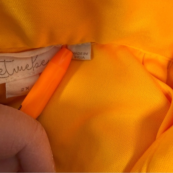 Anthropologie Let Me Be Sasha Ruffled Maxi Skirt Plus 2X Orange Chiffon Angel - Picture 9 of 11